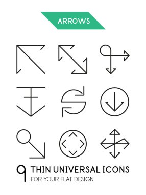 ok ince çizgi Icon set