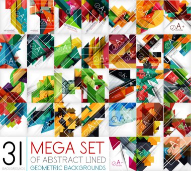 Mega set geometrik şekilli çizgi arka planlar