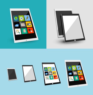 Tablet duyarlı düz UI tasarım