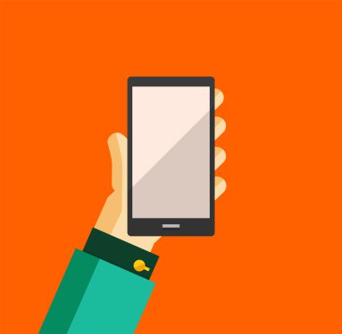 akıllı telefon trendy düz tasarım tutmak el