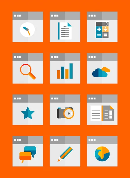 Набор плоских универсальных икон — стоковый вектор
