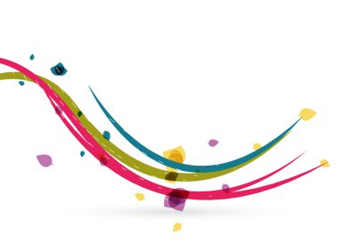 renkli bahar doğa kavramsal tasarım hatları