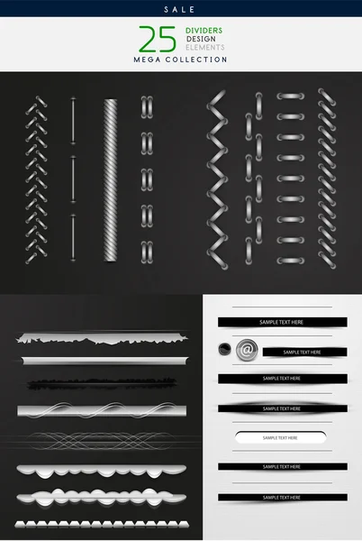 Wysokiej szczegółowe szwów i dzielniki — Wektor stockowy