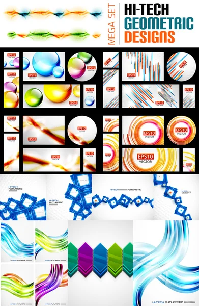 Mega coleção de vários desenhos abstratos — Vetor de Stock