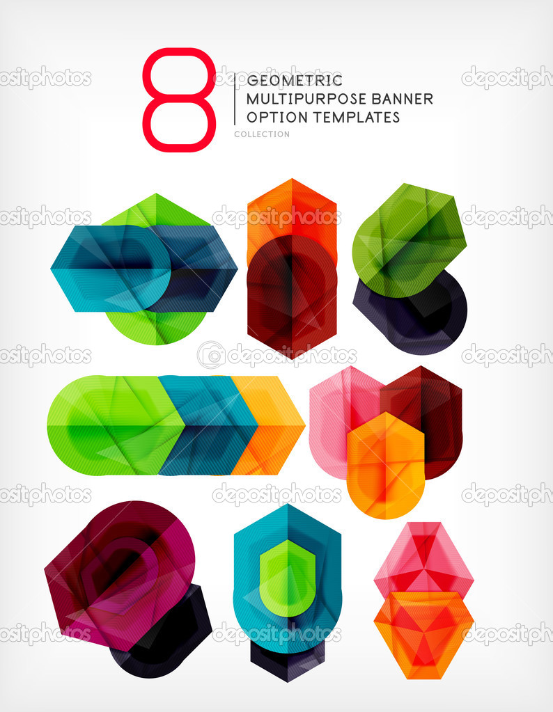 Geometric shaped option banners collection