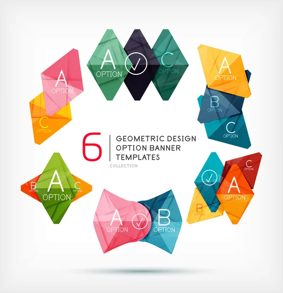 Geometric shaped option banners collection — Stock Vector