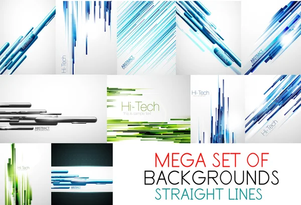 Mega collection of straight lines backgrounds — Stock Vector