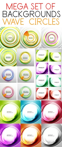 Set of smooth soft wave templates — Stock Vector