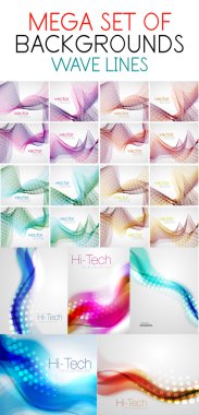 Mega dalga vektör arka plan toplama