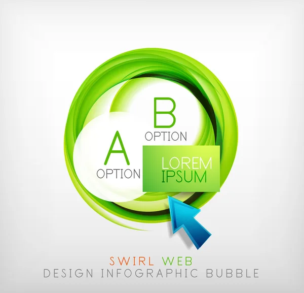 Swirl web design infographic bubble - flat concept — Stock Vector
