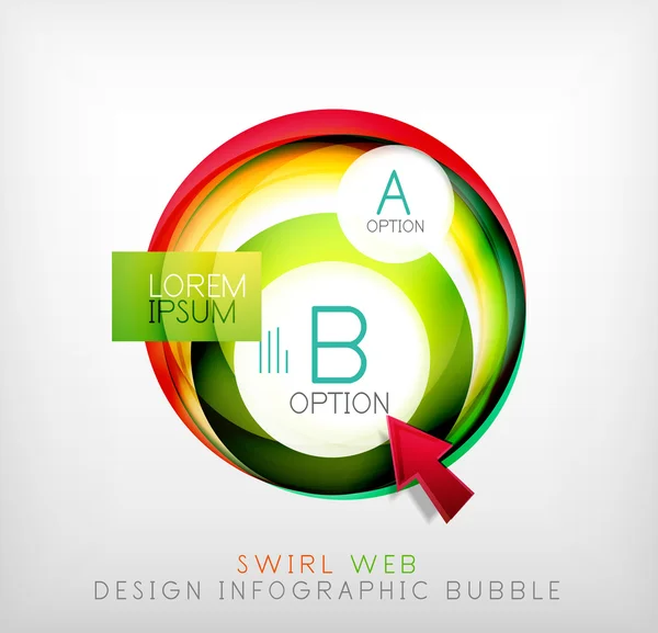 Swirl web design infographic bubble - flat concept — Stock Vector