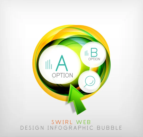 Swirl web design infographic bubble - flat concept — Stock Vector