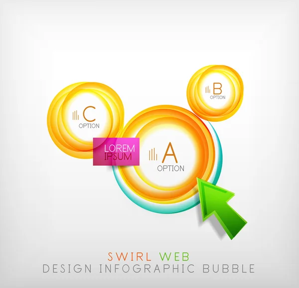 Krouživým pohybem web design infographic bublina - ploché koncept — Stockový vektor