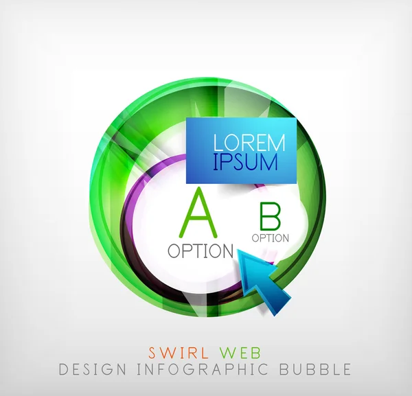 Круг веб-дизайна пузырь включены инфографические элементы — стоковый вектор