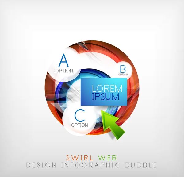 Círculo web design bolha infográfico — Vetor de Stock