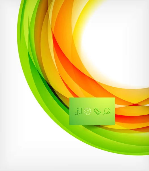 Grüne und orangefarbene Welle abstrakter Hintergrund — Stockvektor