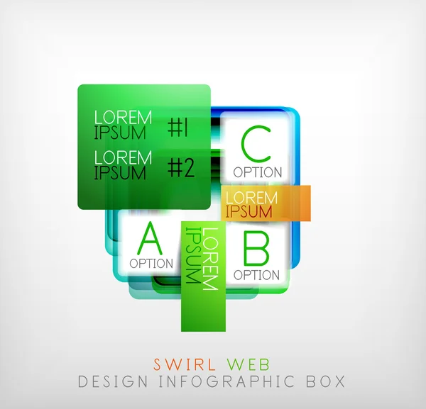 Vektor quadratisch geometrisch geformte Webdesign-Boxen — Stockvektor