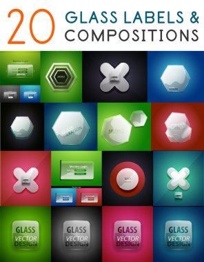 Mega set vektör cam etiketleri ve kompozisyonlar