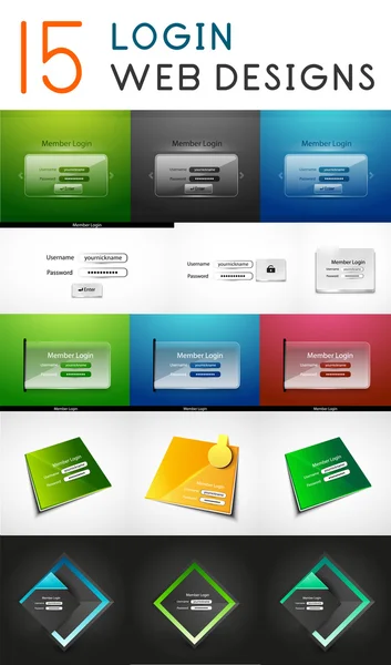 Vector mega set login web designelementen — Stockvector