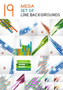 vektör düz çizgi arka tasarım koleksiyonu