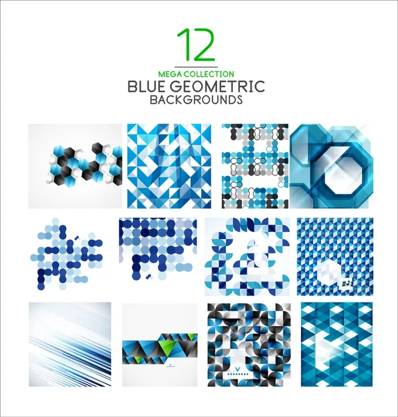 Mega set of geometric shape abstract backgrounds — Stock Vector