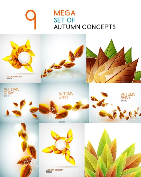 Coleção de design de folhas de outono vetorial —  Vetores de Stock