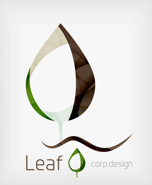Design piatto astratto Leaf Shape Concept — Vettoriale Stock