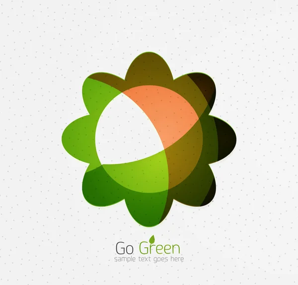 Verde eco inusual concepto de fondo - flores — Vector de stock