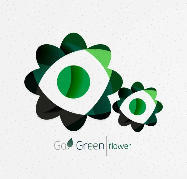 Έννοια ασυνήθιστα υπόβαθρο πράσινο οικολογικό - λουλούδια — Διανυσματικό Αρχείο