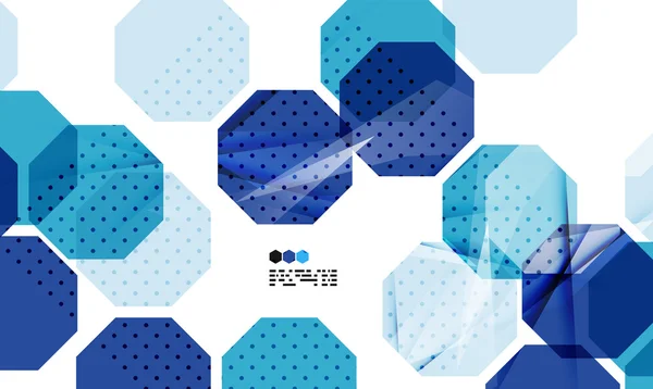 Parlak mavi geometrik modern tasarım şablonu — Stok Vektör