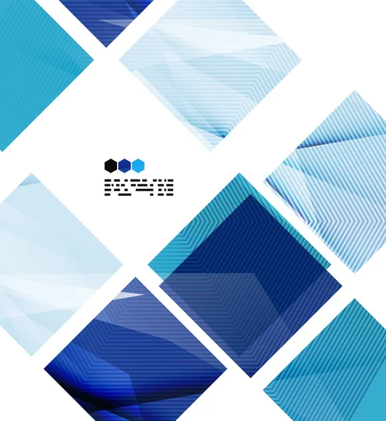 Bright blue geometric modern design template — Stock Vector