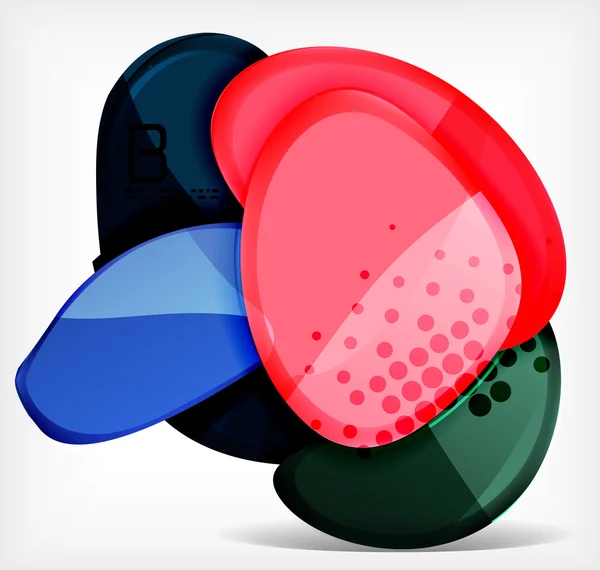 Abstract optie infographic - glas ronde vormen — Stockvector