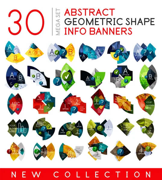 Mega coleção de modelos de banner de informações geométricas — Vetor de Stock