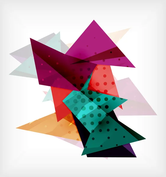 Fondo en blanco triángulo 3d abstracto — Archivo Imágenes Vectoriales