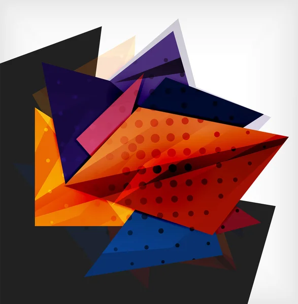 Абстрактная композиция 3d геометрических фигур — стоковый вектор