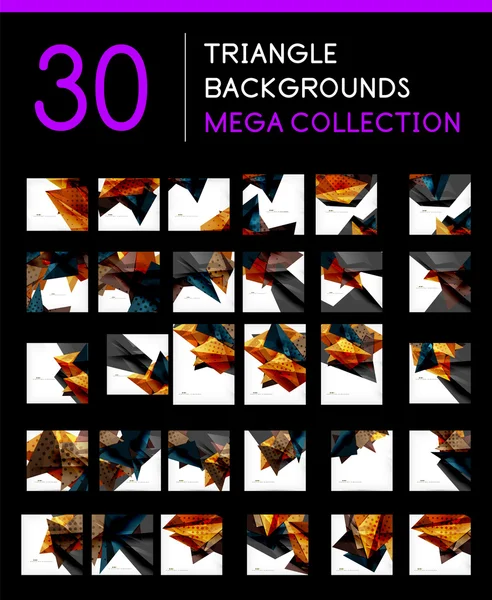 Mega-Sammlung geometrischer abstrakter Hintergründe — Stockvektor