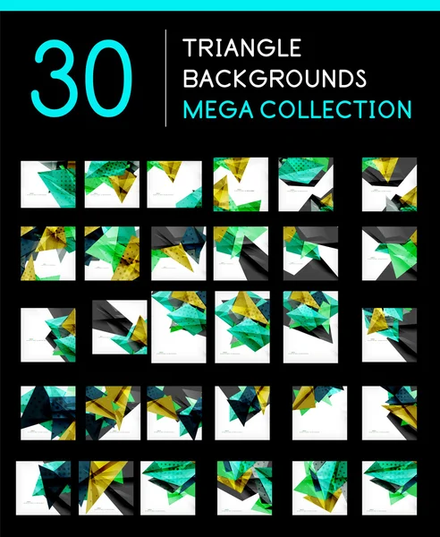 Mega collection of geometric abstract backgrounds — Stock Vector