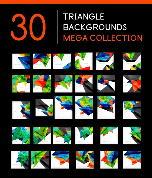 Mega collection of geometric abstract backgrounds — Stock Vector