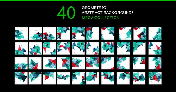 Mega collection of triangle shape backgrounds — Stock Vector