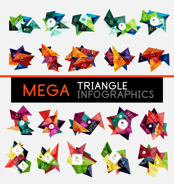 Collection d'infographies triangulaires — Image vectorielle