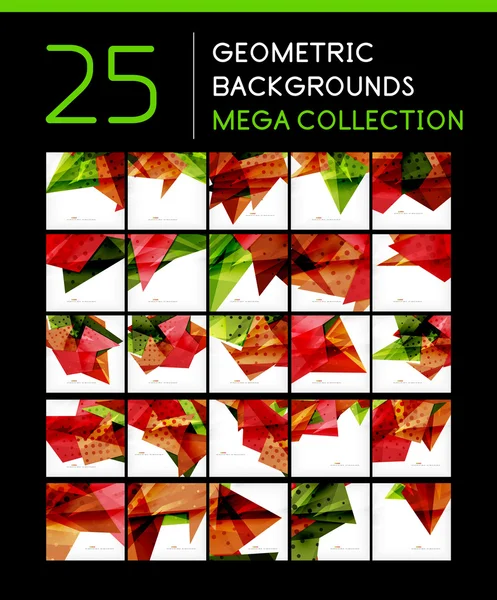 Mega collection of geometric abstract backgrounds — Stock Vector