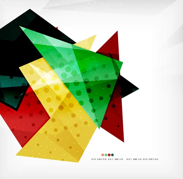 Modernos triángulos superpuestos brillantes 3d — Vector de stock