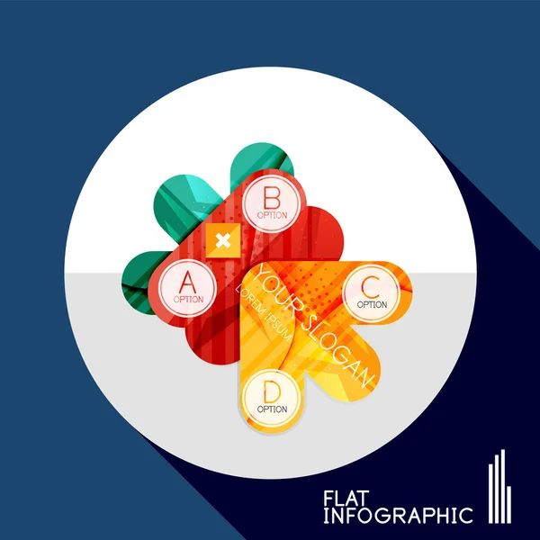 ट्रेंडिंग फ्लैट शैली में ज्यामितीय इन्फोग्राफिक — स्टॉक वेक्टर