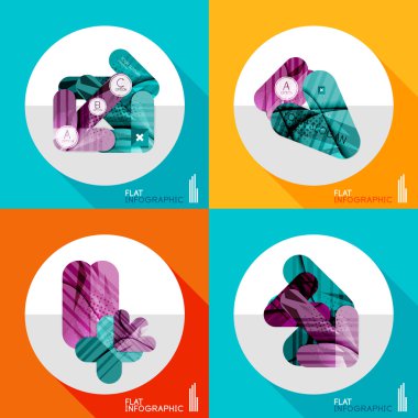 trendy düz tarzda geometrik Infographic ayarla
