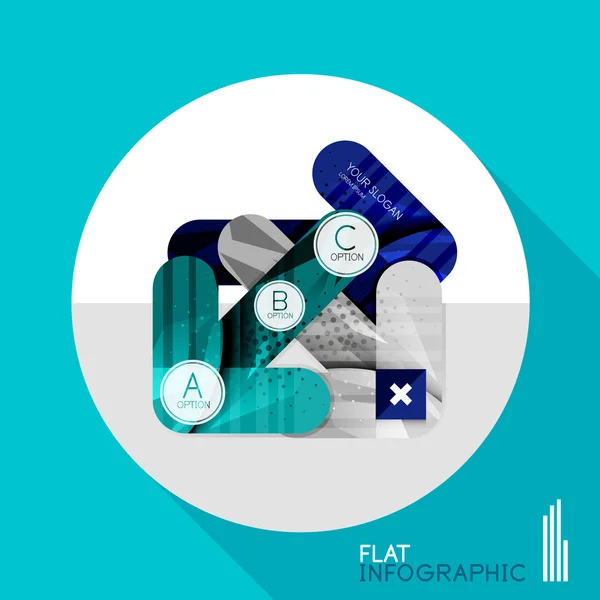 Geometrische Infografik im trendigen flachen Stil — Stockvektor