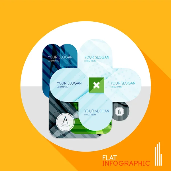 Infografica geometrica in stile piatto alla moda — Vettoriale Stock