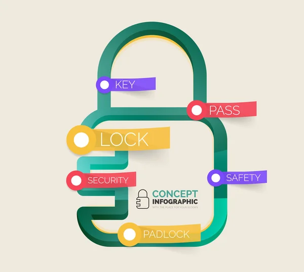 Vector lock icon infographic concept — Stock Vector