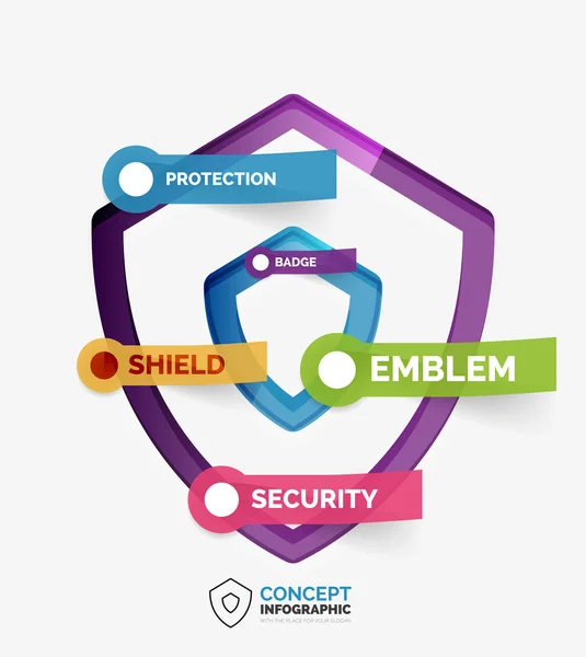 Vector schild pictogram infographic concept — Stockvector