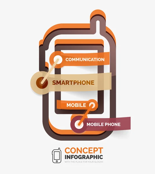 Vector smartphone icon infographic concept — Stock Vector