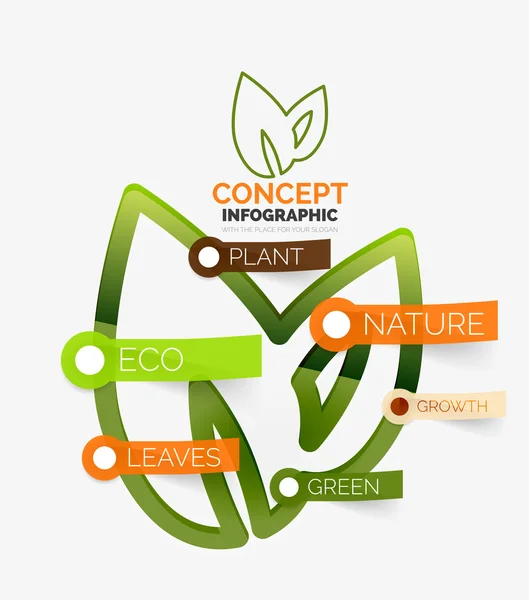 Eco bladeren infographic concept — Stockvector